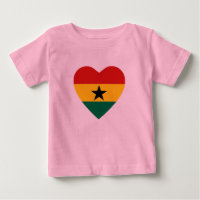 Ghana Flagga Heart T-Shirt