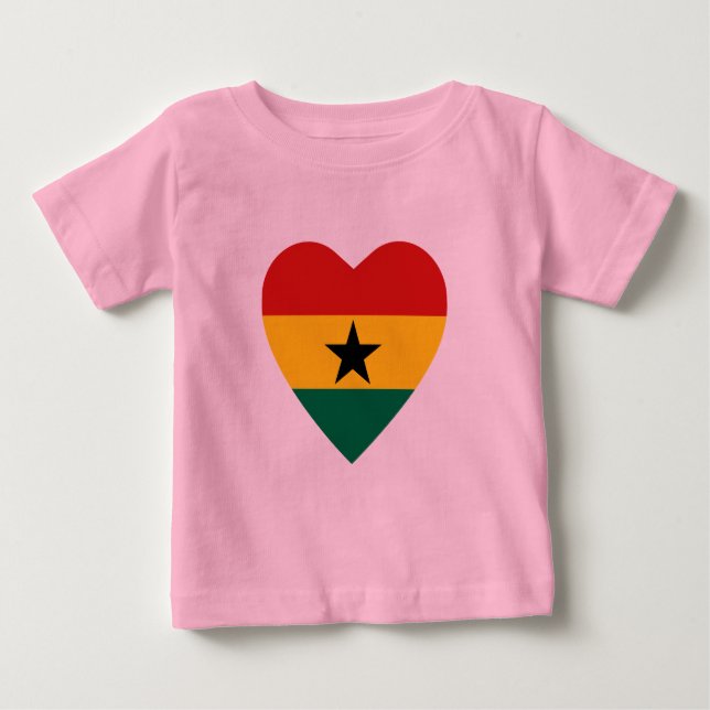 Ghana Flagga Heart T-Shirt (Framsida)