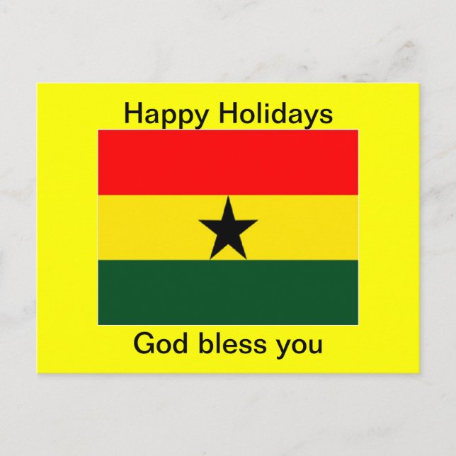 Ghana flagga helgdag helg vykort (Framsida)