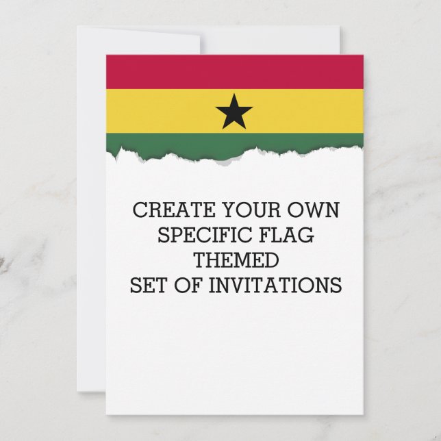 Ghana flagga inbjudningar (Framsida)
