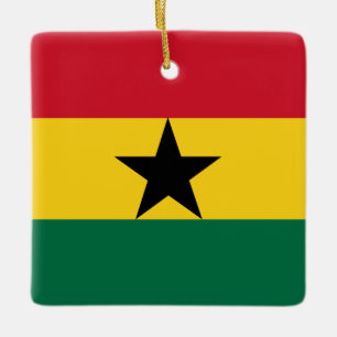 Ghana Flagga Julgransprydnad Keramik