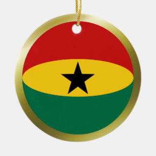 Ghana-Flagga Julgransprydnad Keramik