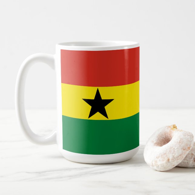 Ghana flagga kaffemugg (Med munk)