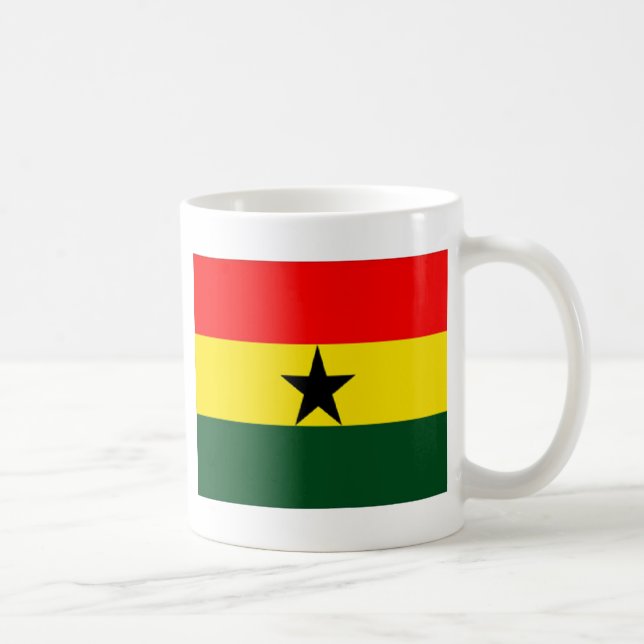 Ghana flagga kaffemugg (Höger)