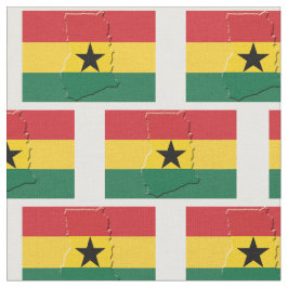 GHANA FLAGGA Karta kontur Tyg