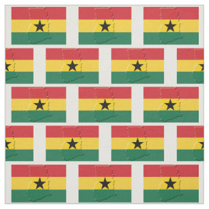 GHANA FLAGGA Karta kontur Tyg