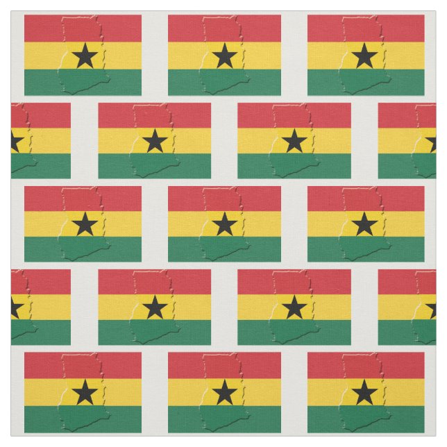 GHANA FLAGGA Karta kontur Tyg (Provkarta)