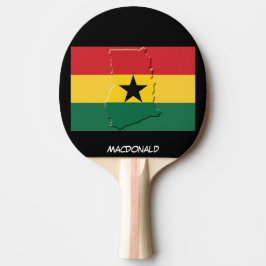 GHANA FLAGGA & KARTA Personlig BLACK Pingisracket