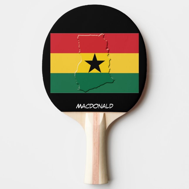 GHANA FLAGGA & KARTA Personlig BLACK Pingisracket (Framsidan)