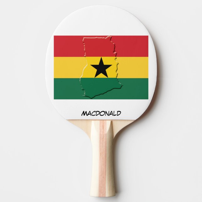 GHANA FLAGGA & KARTA PERSONLIG PINGISRACKET (Framsidan)