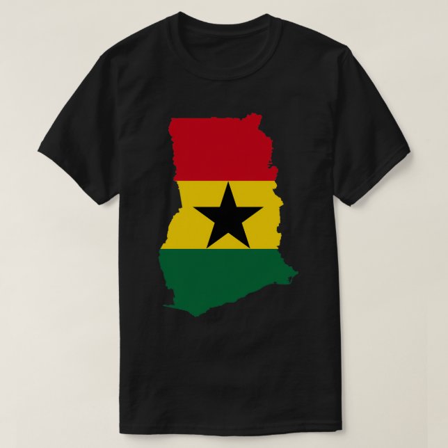 Ghana Flagga Karta T Shirt (Design framsida)