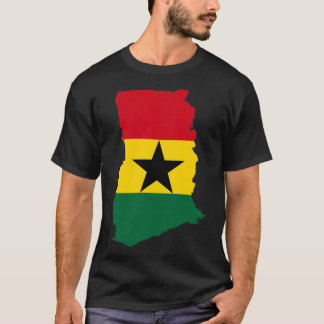 Ghana Flagga Karta T Shirt