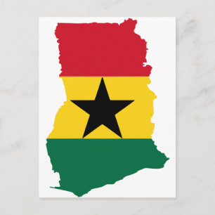 Ghana flagga karta vykort
