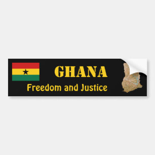 Ghana flagga + Kartabildekal Bildekal