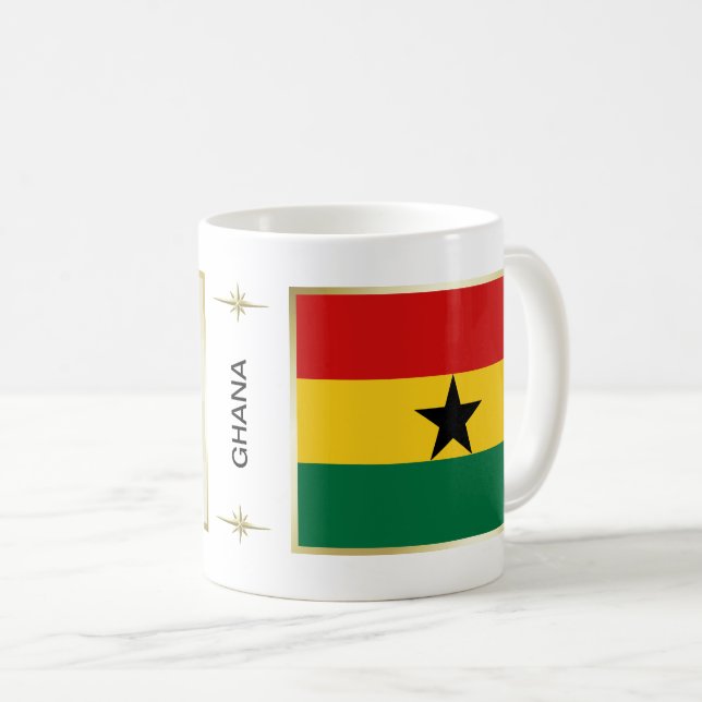 Ghana Flagga + Kartmugg Kaffemugg (Framsida höger)