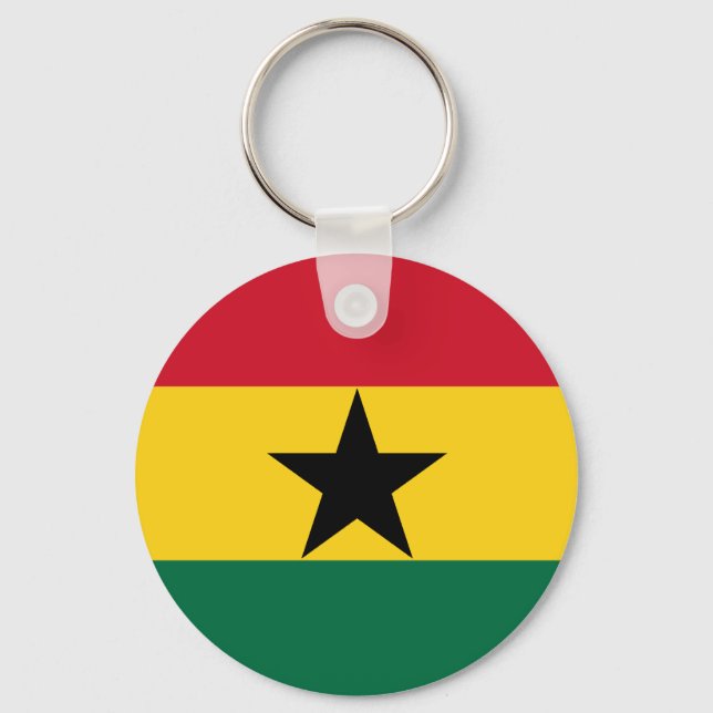 Ghana Flagga Keychain Nyckelring (Framsida)