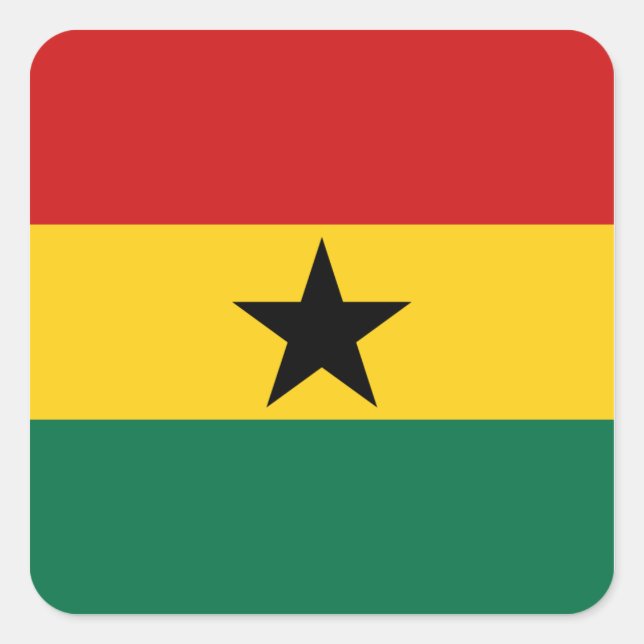 Ghana Flagga Klistermärke (Framsida)
