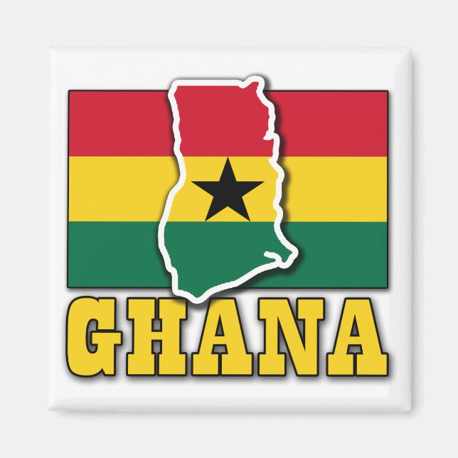 Ghana Flagga Land Magnet (Framsidan)