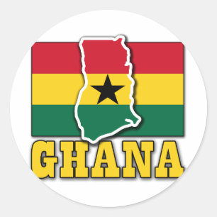 Ghana Flagga Land Runt Klistermärke