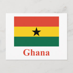 Ghana Flagga med Namn Vykort