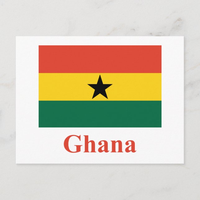 Ghana Flagga med Namn Vykort (Framsida)