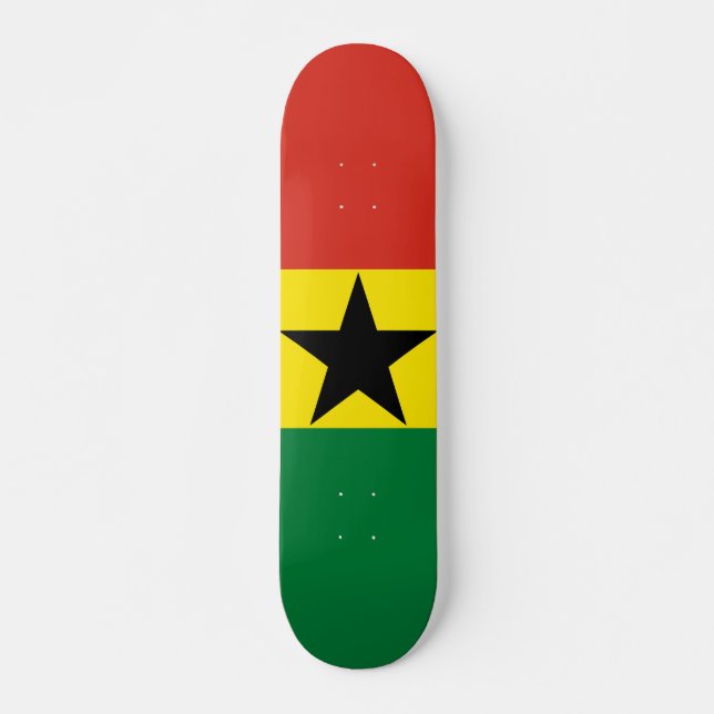 Ghana flagga mini skateboard bräda 18,5 cm (Framsida)