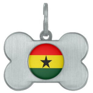 Ghana flagga namnbricka husdjur