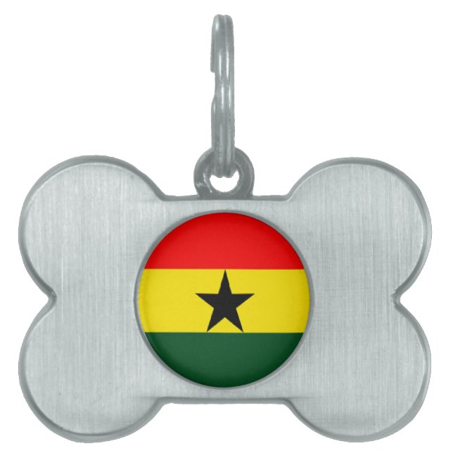 Ghana flagga namnbricka husdjur (Framsidan)