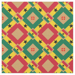 Ghana Flagga och Ghana Trendig Fabric mode Tyg