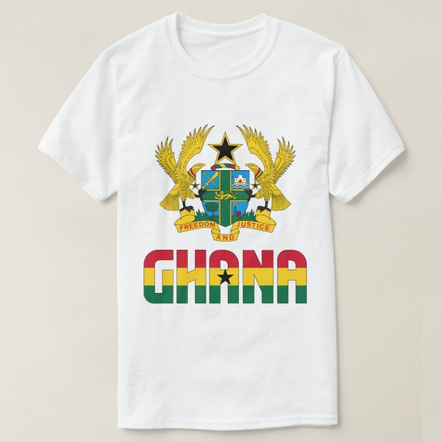 Ghana Flagga och Jacka av Arm Patriotic T Shirt (Design framsida)