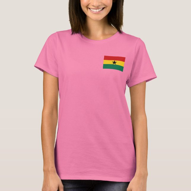 Ghana Flagga och Karta dk T-Shirt (Framsida)