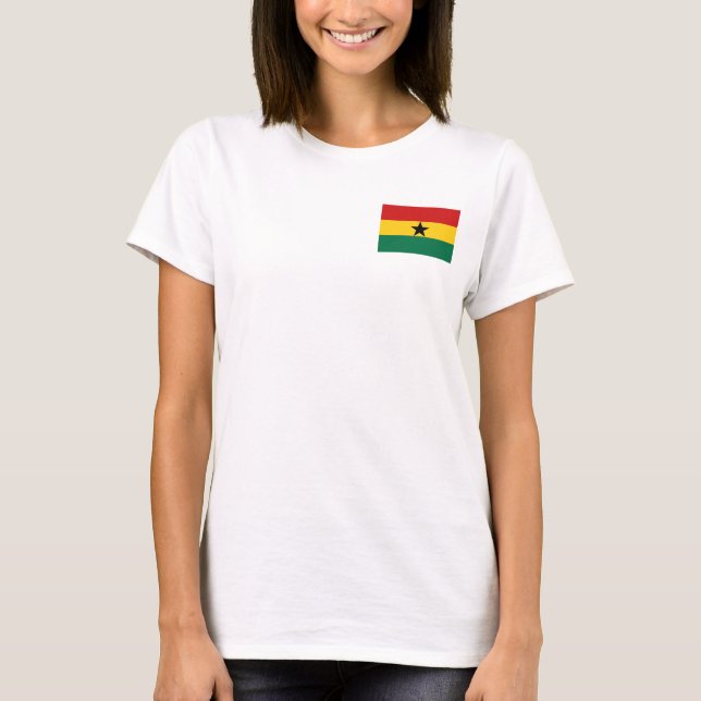 Ghana Flagga och Karta dk T-Shirt (Framsida)