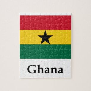 Ghana flagga och namn pussel