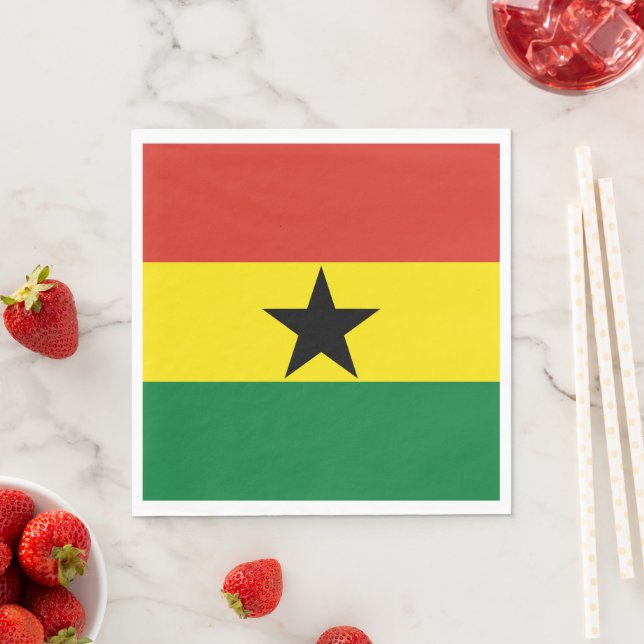 Ghana flagga pappersservett (Insitu)