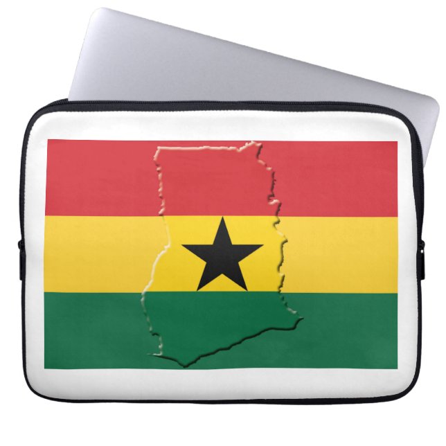 GHANA Flagga Patriotic Computer Karta Laptop Fodral (Framsidan)
