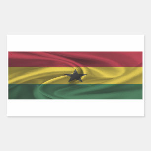 Ghana Flagga Rektangulärt Klistermärke
