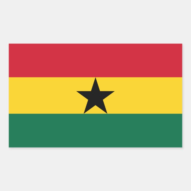 Ghana Flagga Rektangulärt Klistermärke (Framsida)