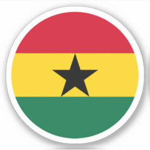 Ghana Flagga Round Sticker Klistermärken