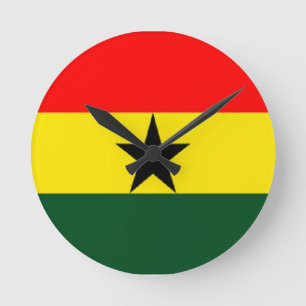 Ghana flagga rund klocka