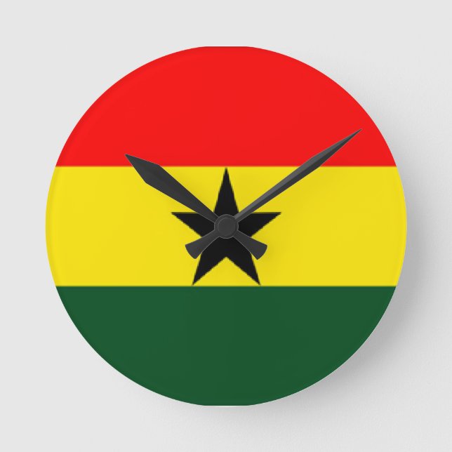 Ghana flagga rund klocka (Framsida)