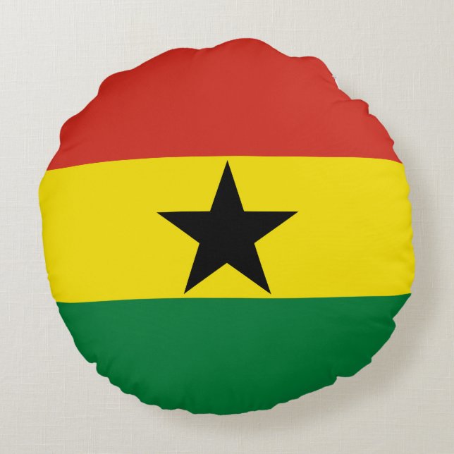 Ghana flagga rund kudde (Baksidan)