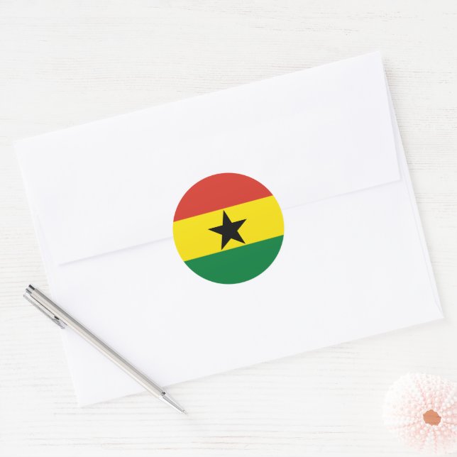 Ghana flagga runt klistermärke (Kuvert)