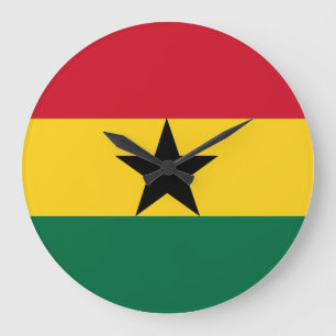 Ghana Flagga Stor Klocka
