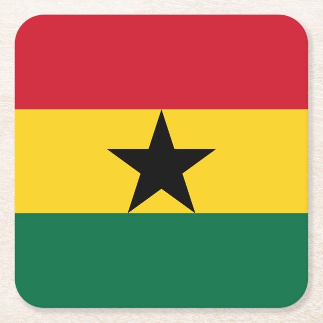 Ghana Flagga Underlägg Papper Kvadrat (Framsidan)