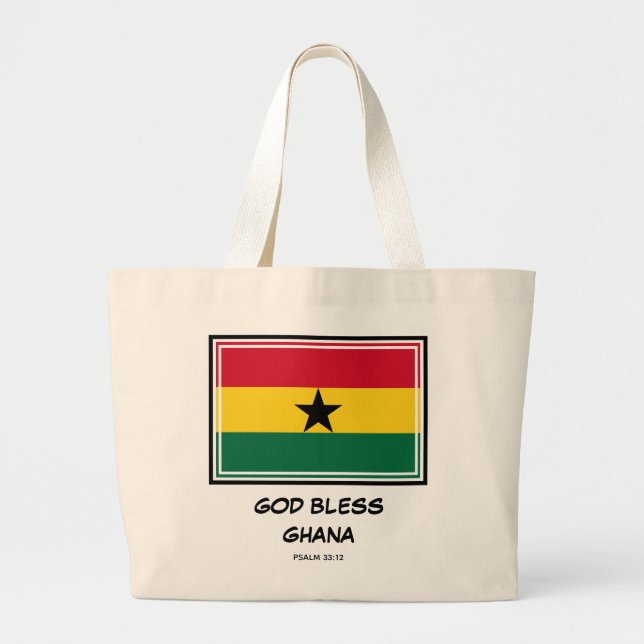 GHANA FLAGGA | VÄLSIGNA DIG | Patriotic | Ghanaian Jumbo Tygkasse (Framsidan)