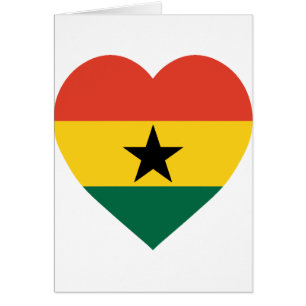 Ghana flaggahjärta hälsningskort