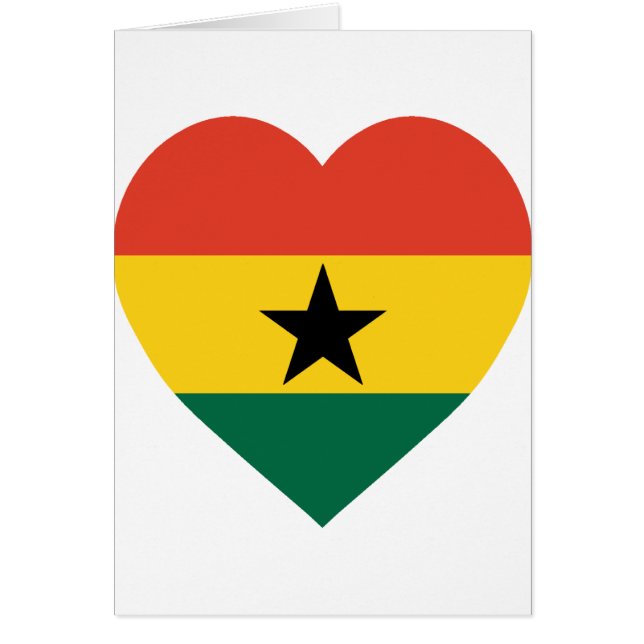 Ghana flaggahjärta hälsningskort (Framsidan)