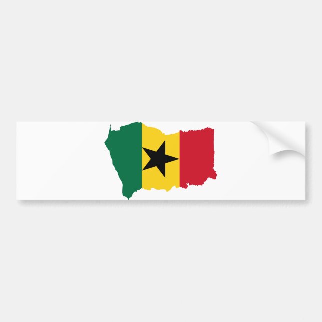 Ghana flaggakarta GH Bildekal (Framsidan)