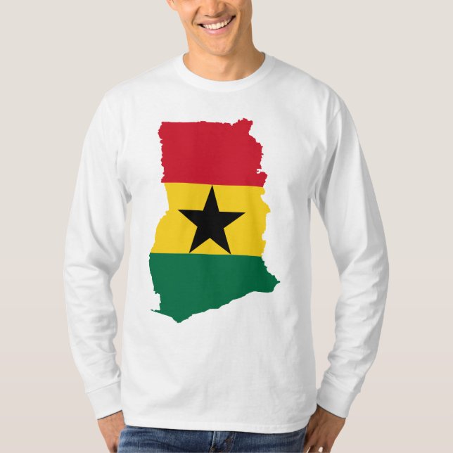Ghana flaggakarta GH T-shirt (Framsida)