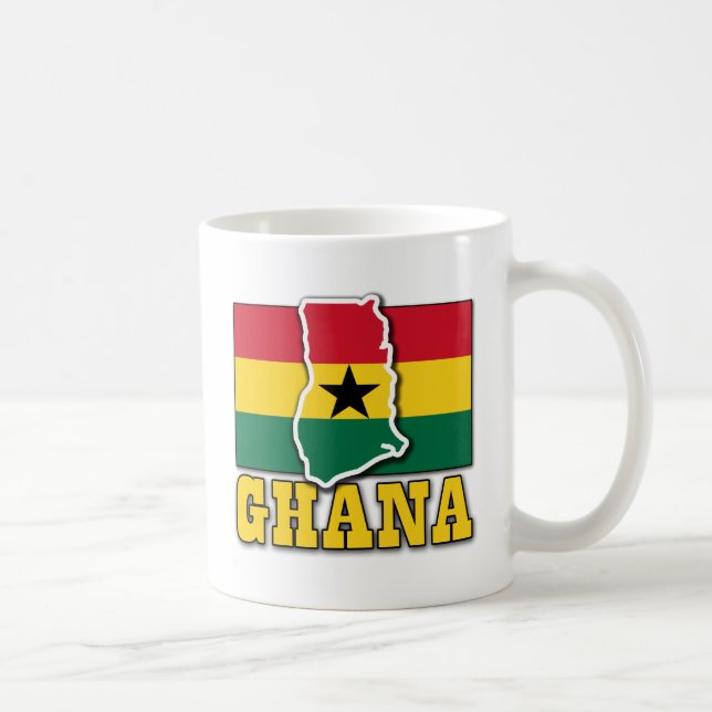 Ghana flaggaland kaffemugg (Höger)